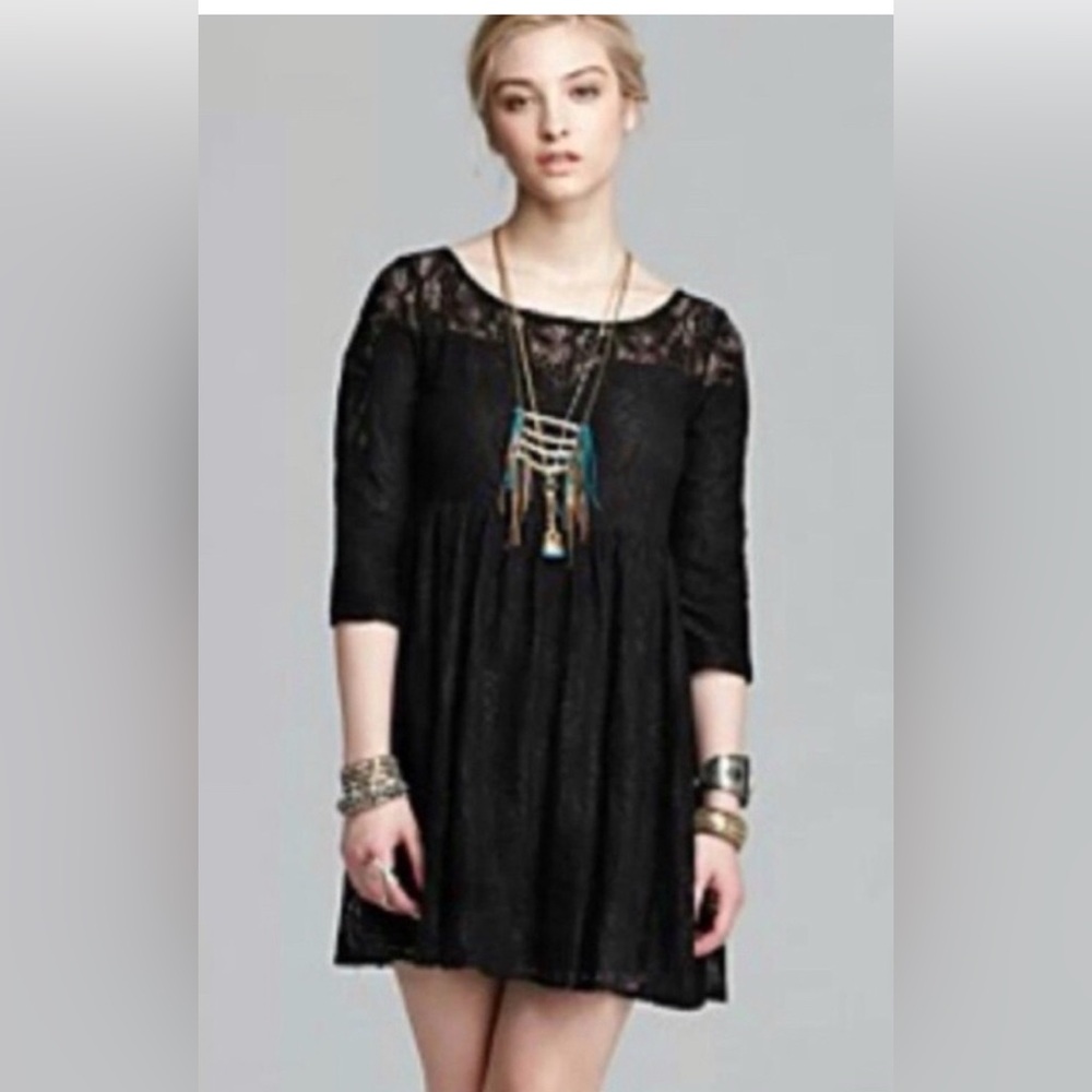 Free People Black Long Sleeve Dress